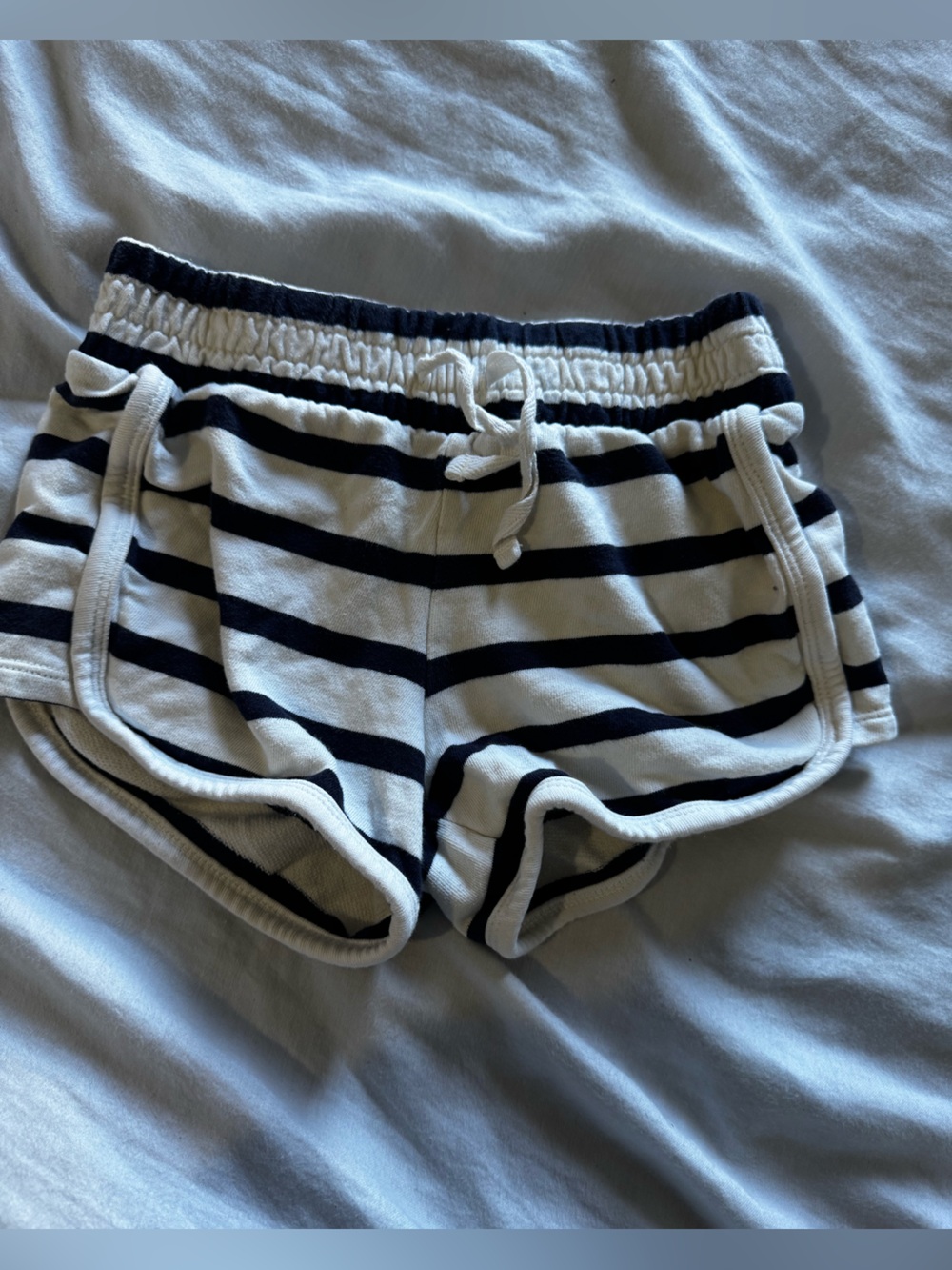 Striped Navy and White kids Lounge Shorts